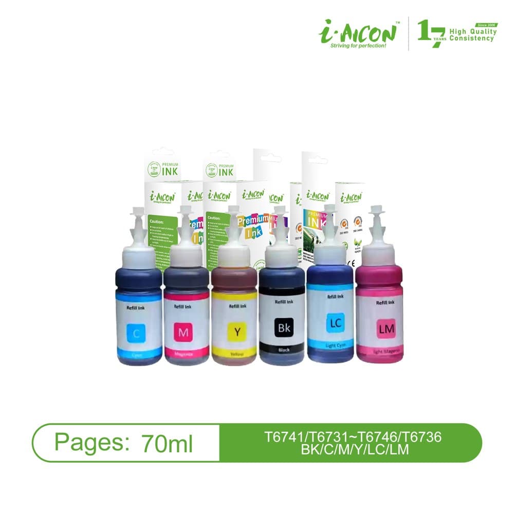 Mực in phun Aicon T6741–T6746/T6731–T6736 – Bộ 6 màu