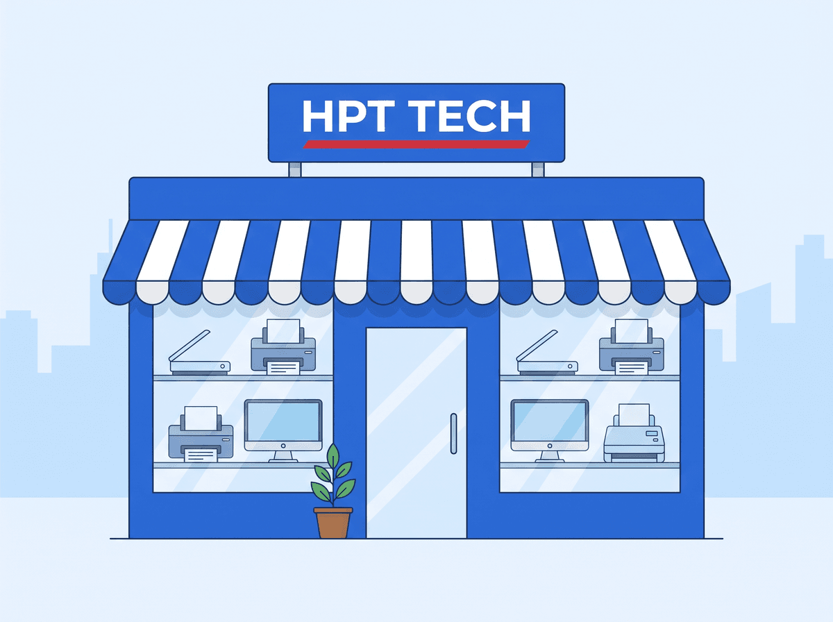 Minh họa mặt tiền showroom HPT Tech Cần Thơ