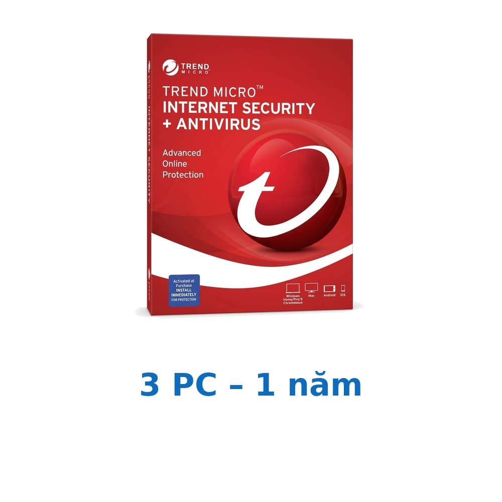 Phần mềm Trend Micro Internet Security – 3 PC – 1 năm