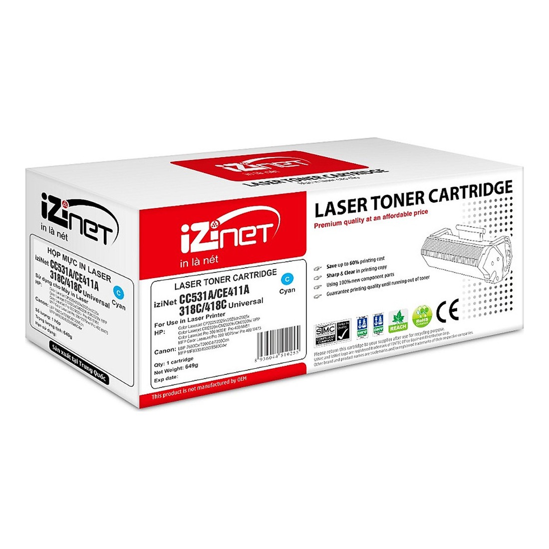 Hộp mực in Laser iziNet CC531A/CE411A/318C/418C