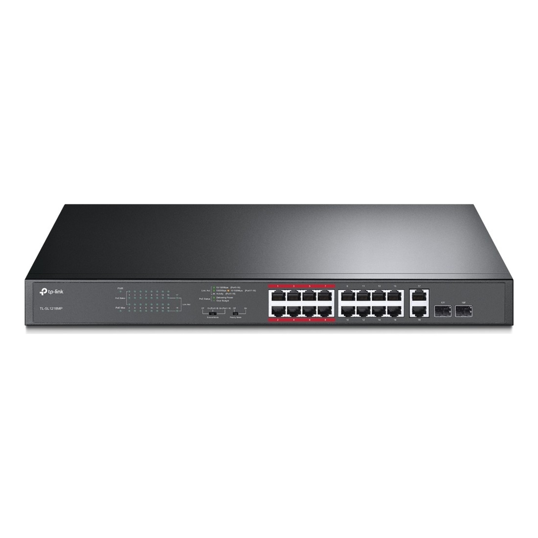 Tplink Switch TL-SL1218MP PoE 16 Cổng 10/100Mbps + 2 cổng Gigabit