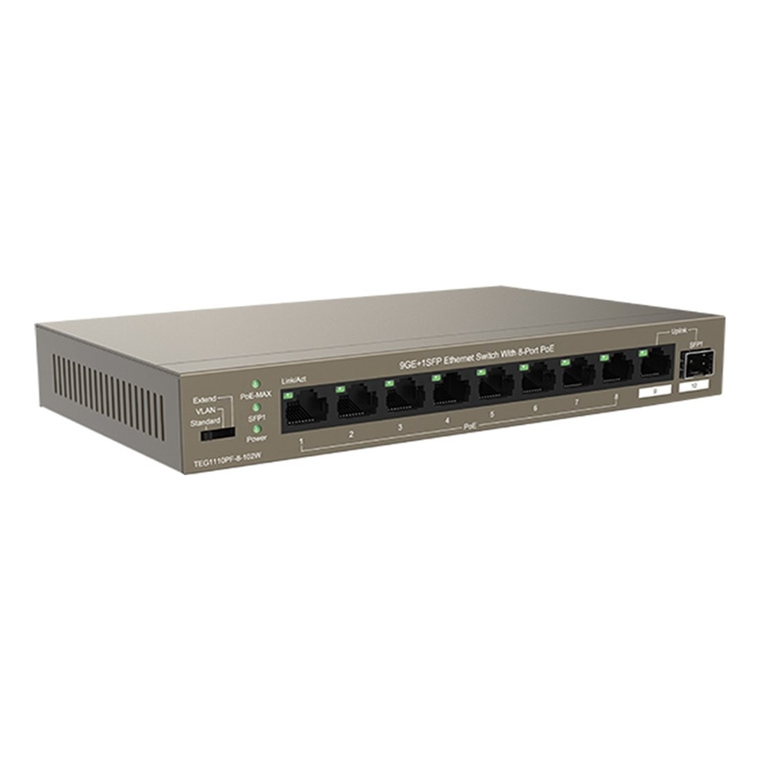 Switch PoE 10/100/1000Mbps Tenda TEG1110PF-8-102W