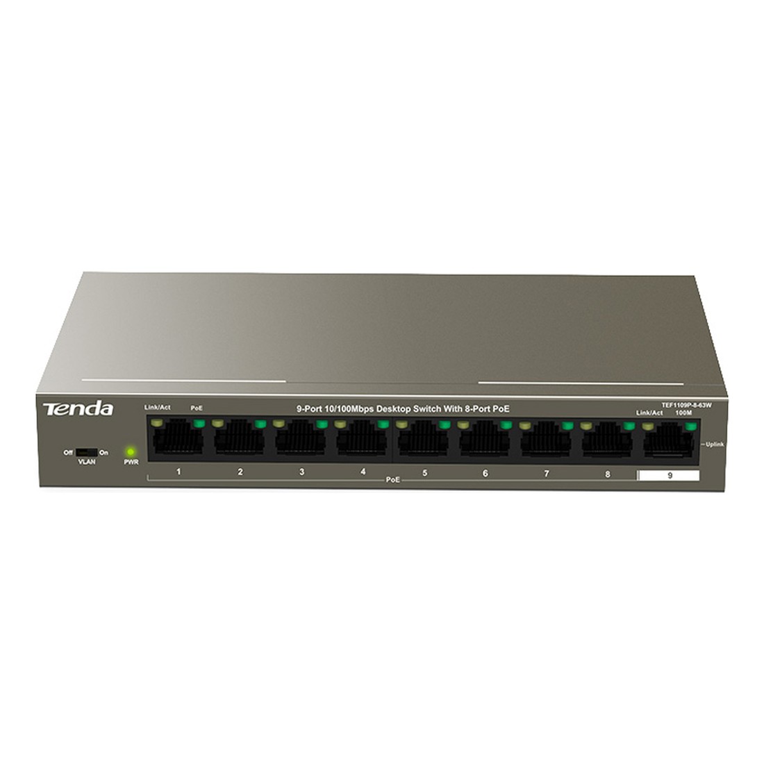 Switch PoE 10/100Mbps Tenda TEF1109P-8-63W