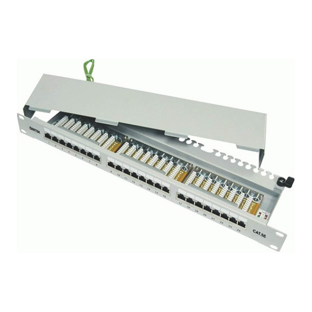 Dintek Chống nhiễu Patch panel 24 Port, CAT.5e