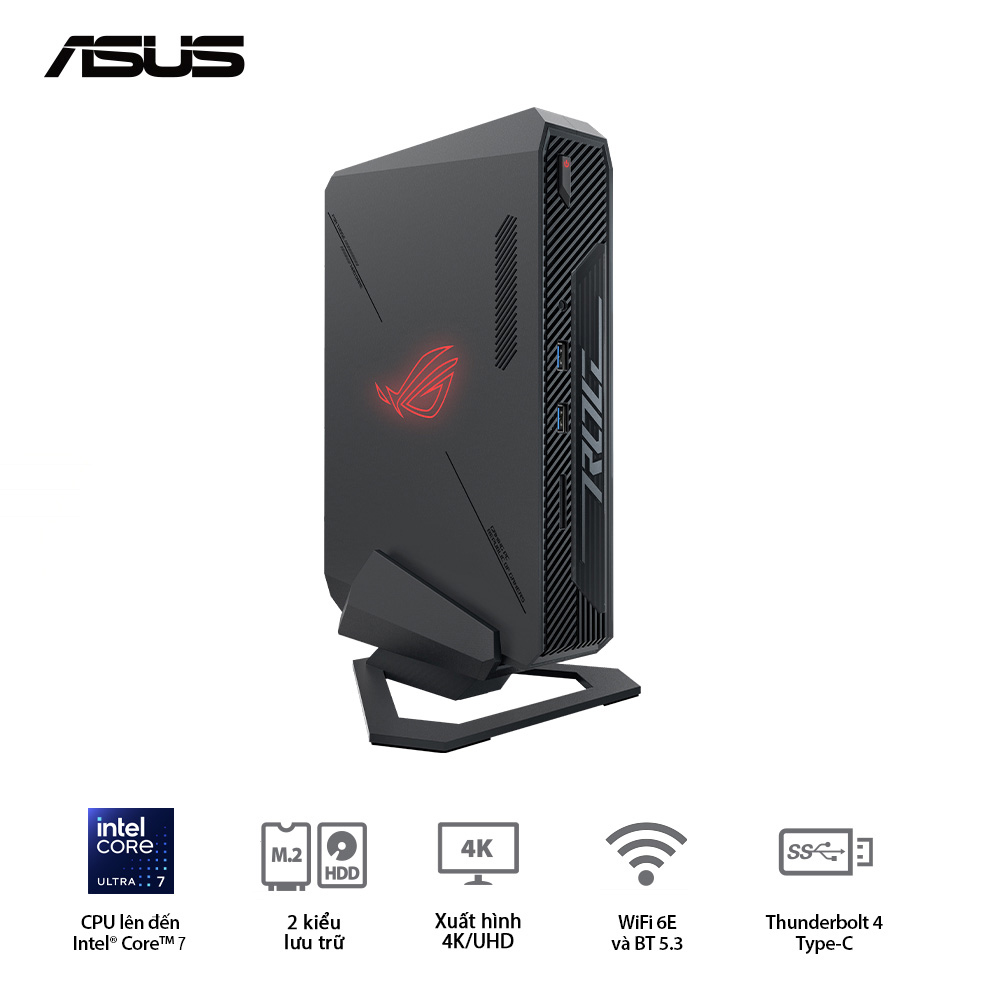 Bộ Mini PC Asus NUC ROG RNUC14SRKU7168A1I ( U7 155H | 8GD5*2 | 512SSD | Killer Wifi6E | Win11 | RTX 4060)
