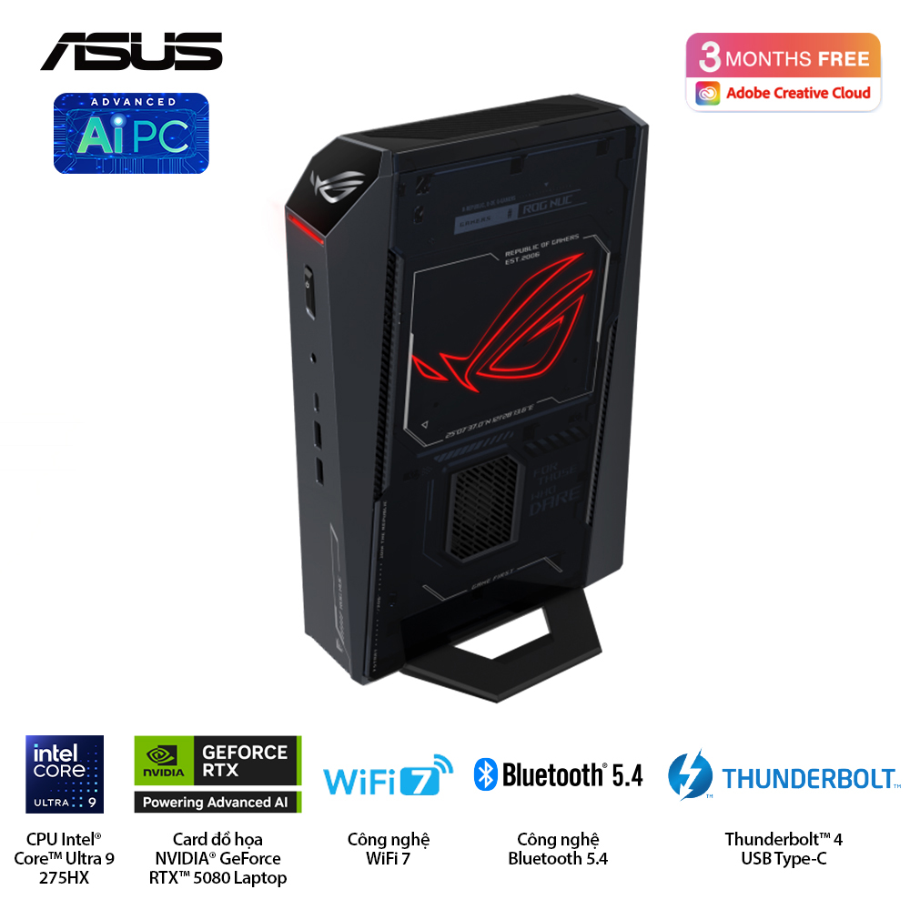 Bộ PC ASUS NUC RNUC15JNK9X489A4 (Intel Core Ultra 9 Processor 275HX | 32GB (2x16GB) DDR5-6400 | 1TB Gen4 NVMe | Wifi7 | RTX 5070 | Win11) - hỗ trợ OpenClaw, NemoClaw
