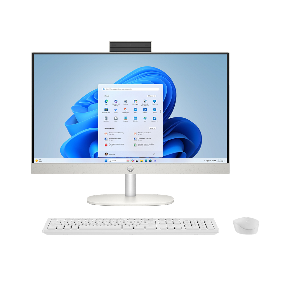 Máy tính để bàn HP All-in-One 24-cr2011d C20C9PA (Intel Core Ultra 7 255U | 16GB | 512GB | Intel UHD | 23.8 inch FHD | Win 11 | Trắng)