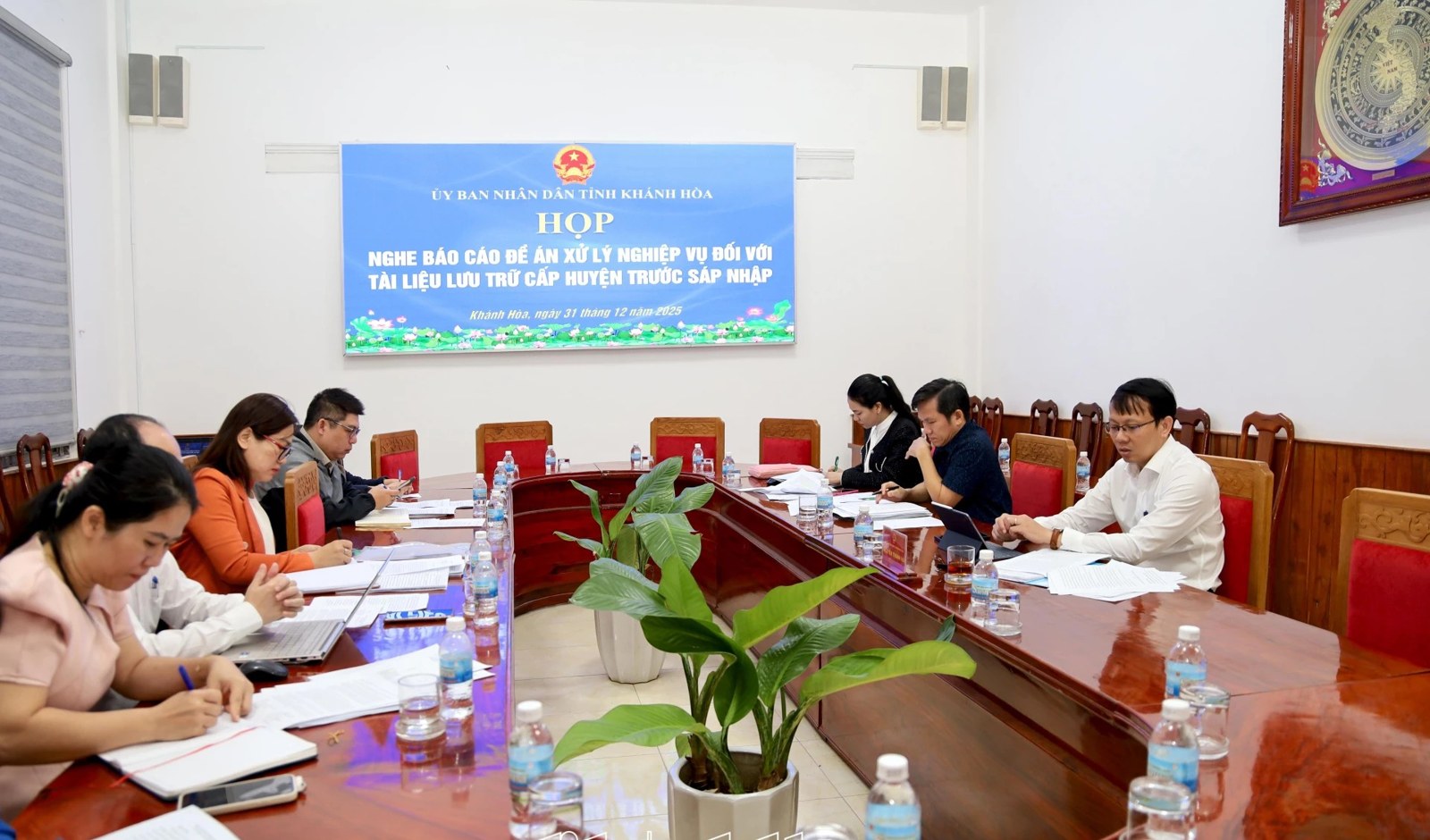 Hội nghị triển khai đề án xử lý nghiệp vụ tài liệu lưu trữ cấp huyện trước sắp xếp