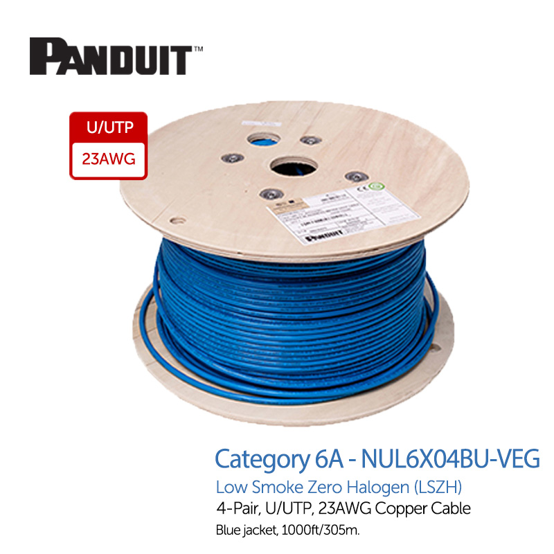 Cáp mạng Cat6A U/UTP LSZH Panduit _ NUL6X04BU-VEG _ màu xanh