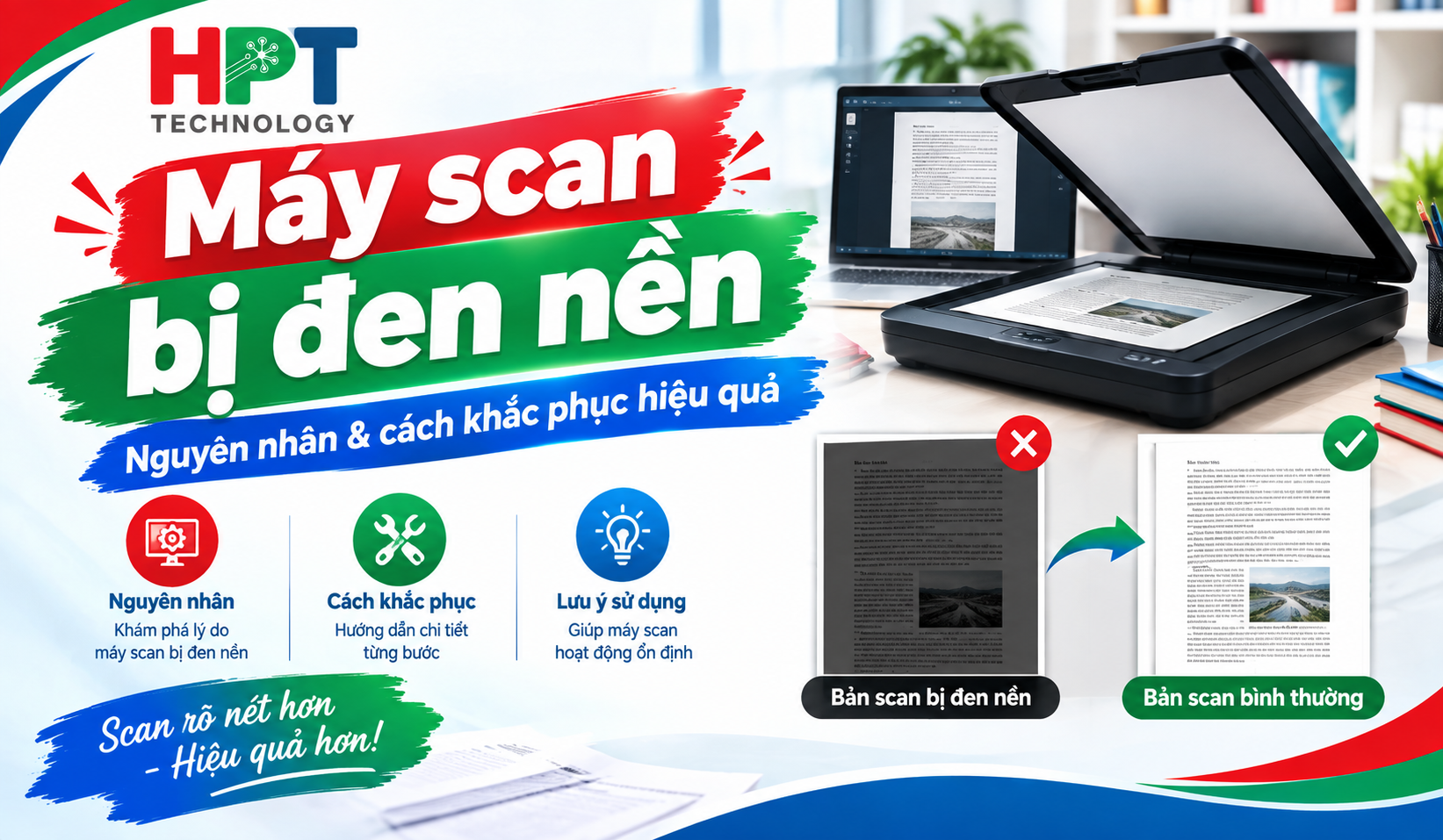 Máy scan bị đen nền