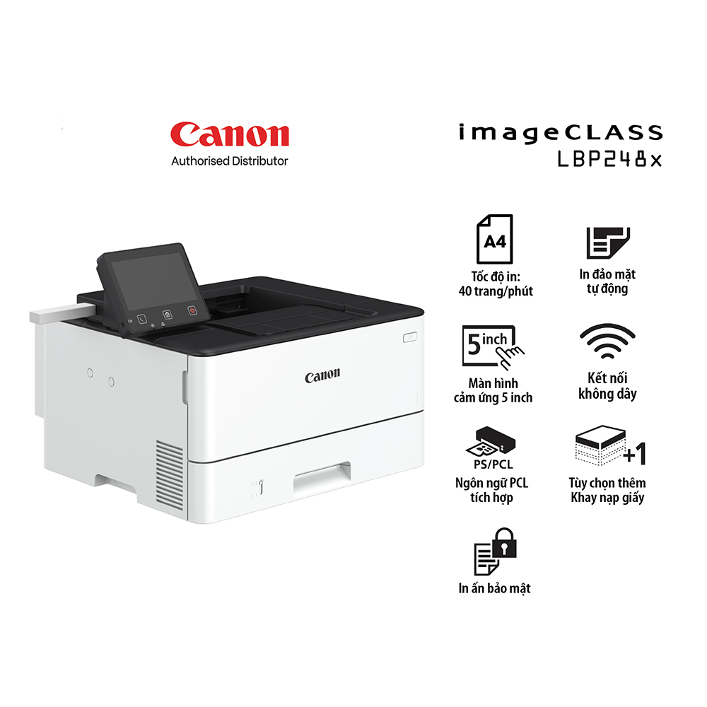 Máy in laser đen trắng Canon LBP248x (In đảo mặt| A4| A5| USB| LAN| WIFI)
