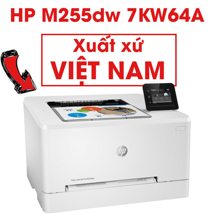 Máy in Laser màu HP 255dw 7KW64A (In đảo mặt, A4, USB, LAN, WIFI)