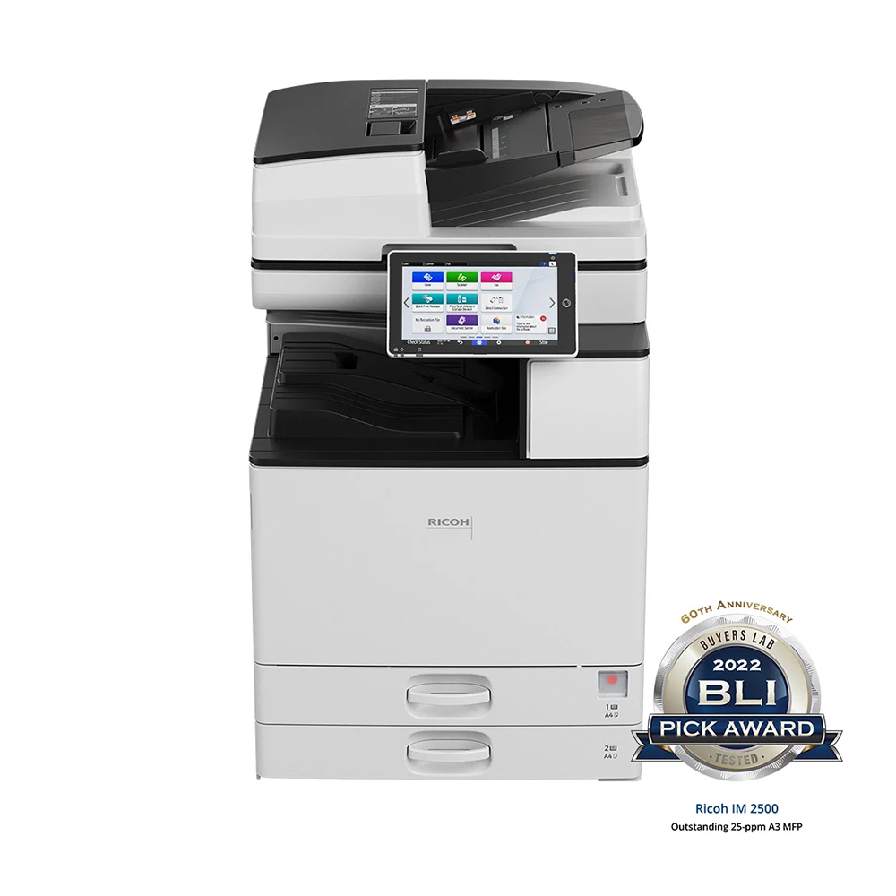 Máy Photocopy Ricoh IM 2500 + Mực + Bộ nạp đảo + Chân kê (In đảo mặt| Copy| Scan| A3| A4| USB| LAN)
