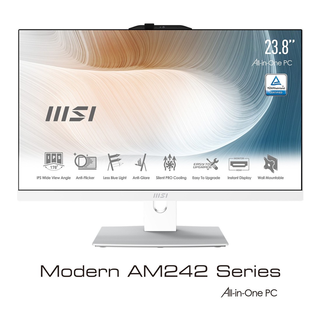 Máy tính để bàn All in One MSI Modern AM242 12M AE0712-2438 (Intel Core i5-1235U | 8GB | 512GB | Intel Graphics | 23.8 FHD | Non-touch | Trắng | NoOS)