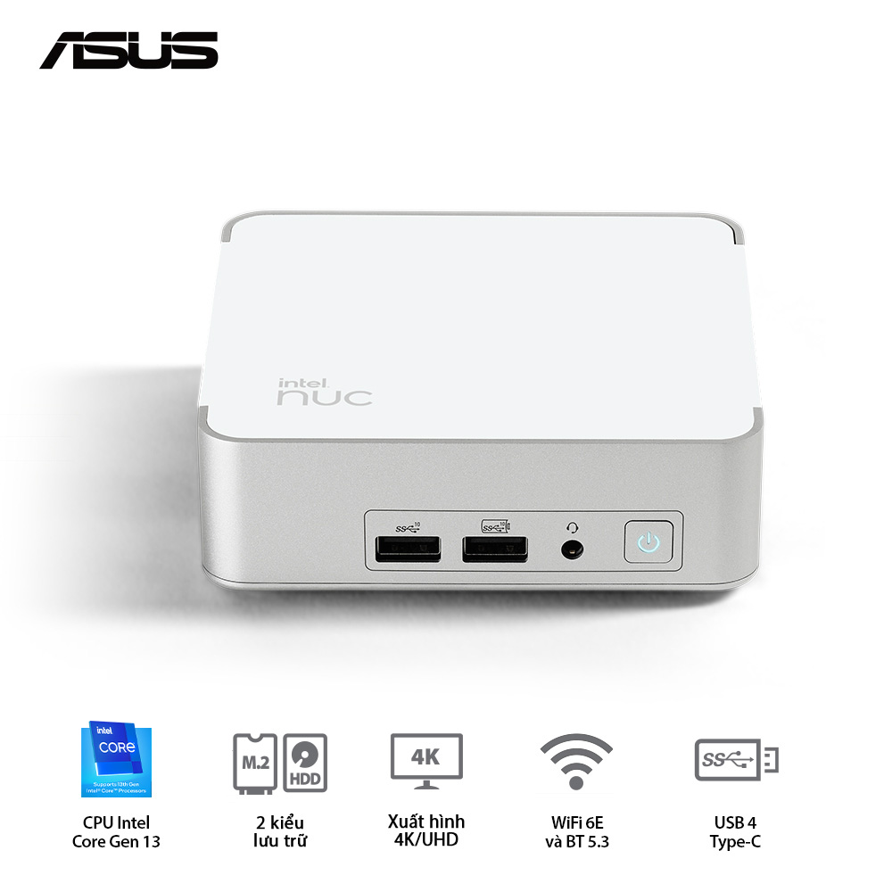 Bộ Mini PC ASUS Intel NUC13 Prodesk RNUC13VYKI5 (i5-1340P/ 2xDDR4-3200 / 2xNVMe, SATA/ 2x HDMI 2.1/2x DP 1.4a)