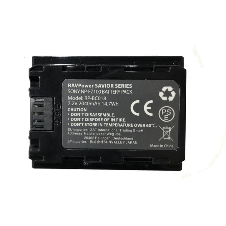 Pin Ravpower NP-FZ100 cho Sony A7 III, A7R III, A7R IV, A9, A9 II, A6600