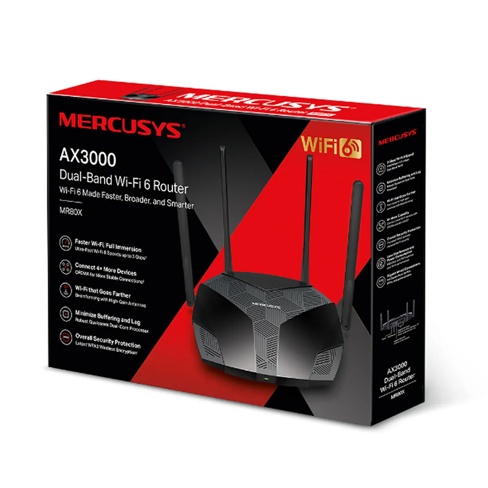Router WiFi 6 AX3000 Merrcusys MR80X