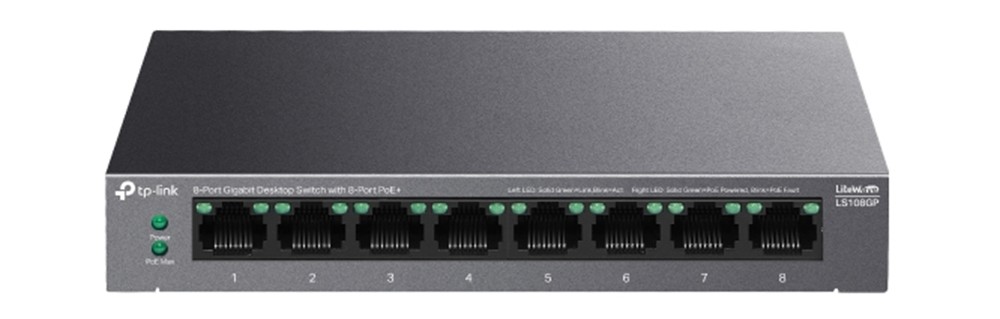 Switch Để Bàn Gigabit 8 Cổng với 8 Cổng PoE+ LS108GP