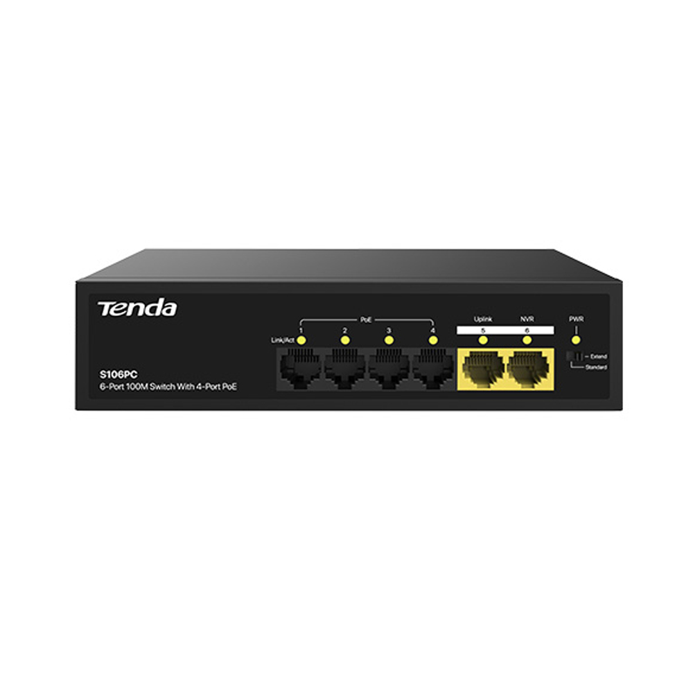 Switch PoE 10/100Mbps Tenda S106PC
