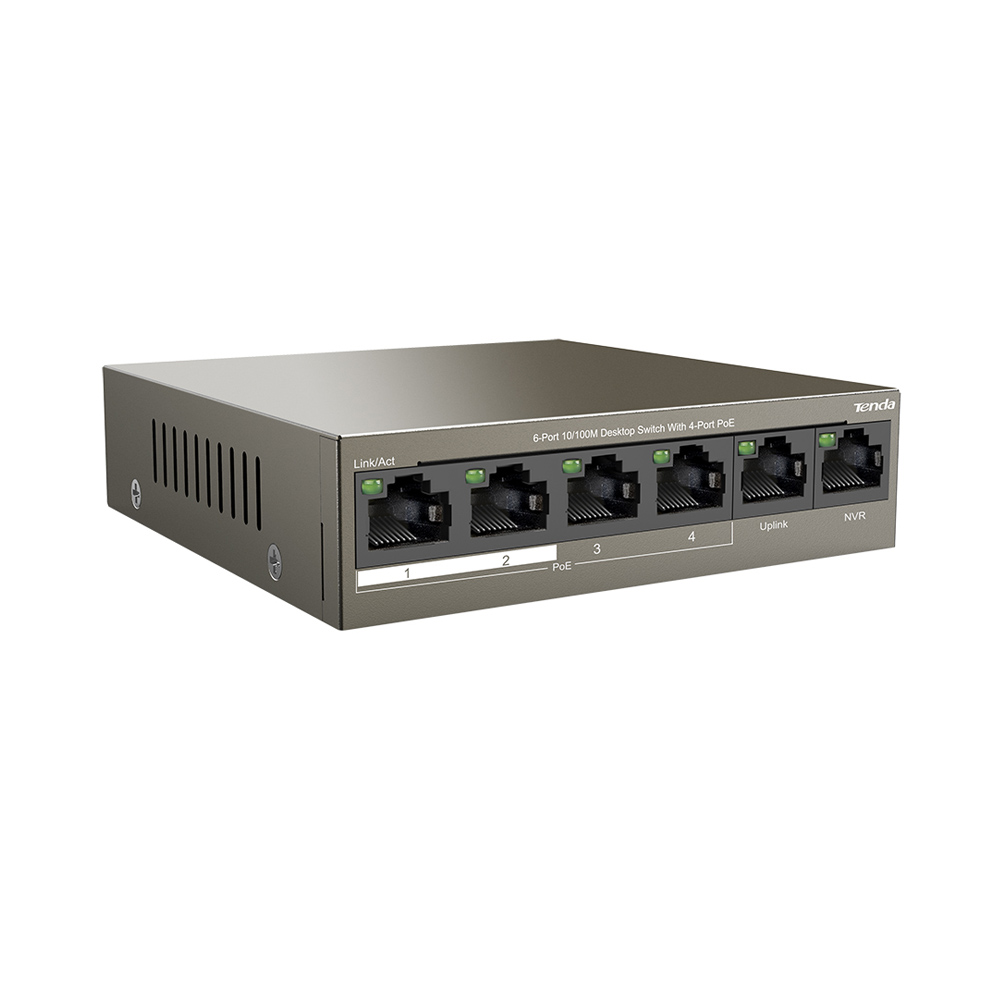 Switch PoE 10/100Mbps Tenda TEF1106P-4-63W