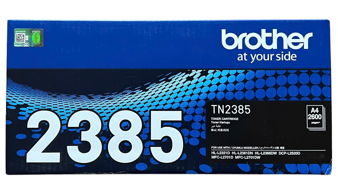 Mực in Brother TN-2385 – Hộp mực laser đen chính hãng, in 2600 trang