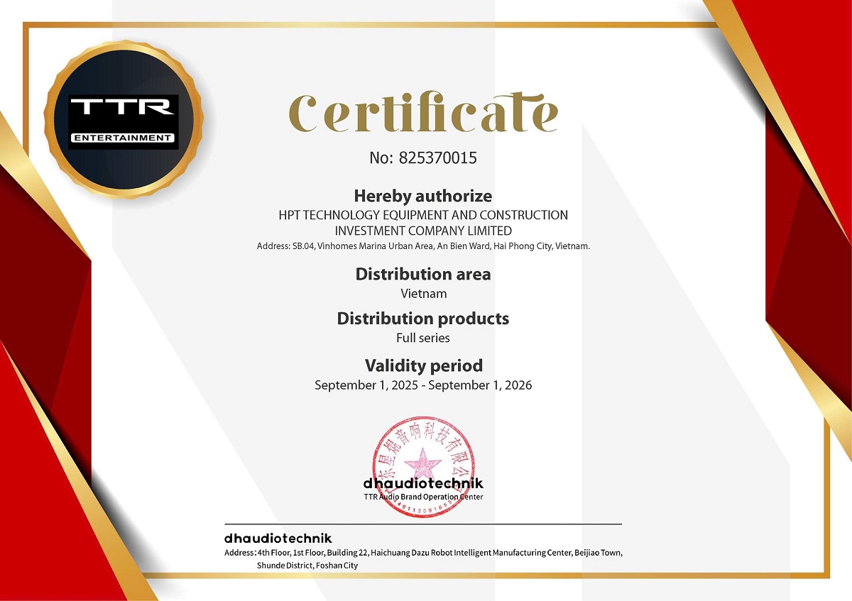 Chứng nhận phân phối từ TTR Entertainment