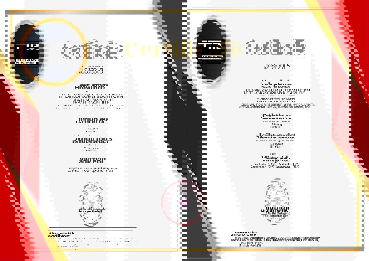 Chứng nhận phân phối từ TTR Entertainment