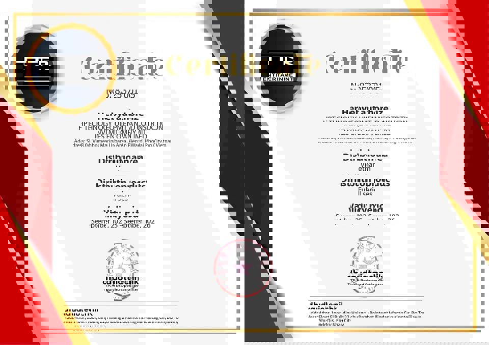 Chứng nhận phân phối từ TTR Entertainment Chứng nhận phân phối từ TTR Entertainment